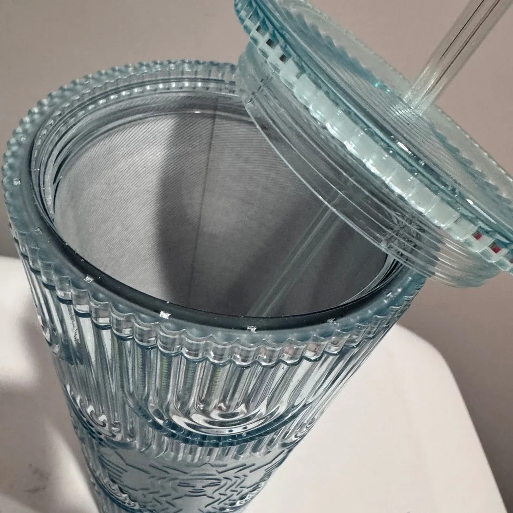 Starbucks Tumbler 24oz Venti Iridescent Blue Scale 2024 New Cold Cup with Straw